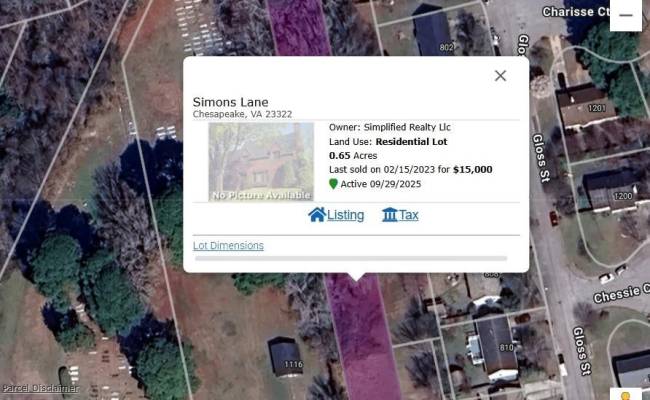 .65ac Simons Lane, Chesapeake, VA 23322
