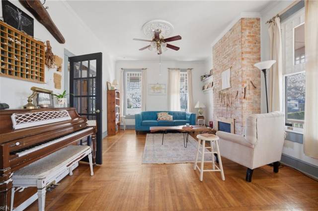 Living room with hardwood floors
