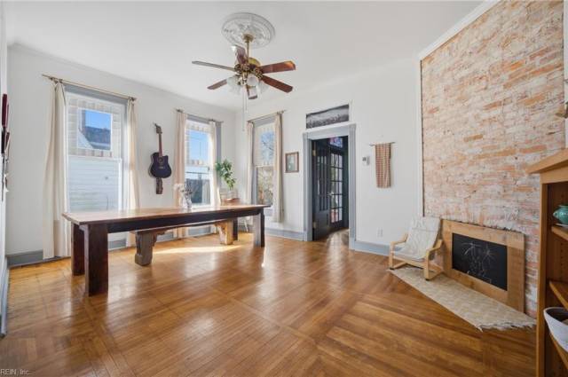 Living room with hardwood floors